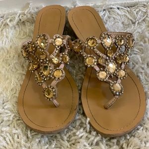 Madeline Stuart Gold Sandals